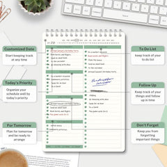 Daily To Do List Notepad - Spiral Bound Daily Planner 52 Sheets