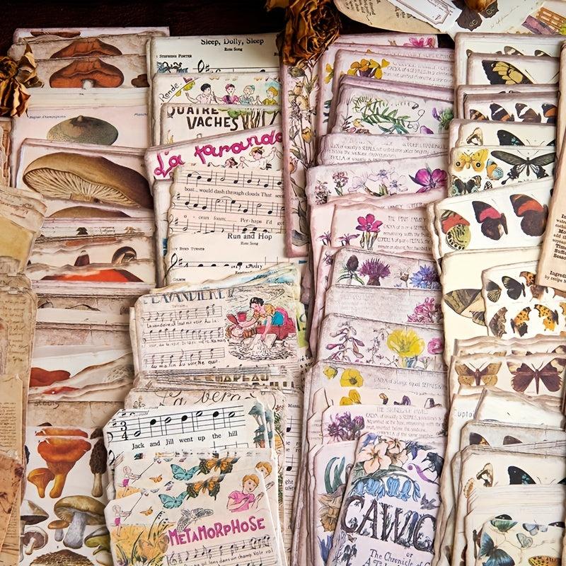 50pcs Vintage Floral Scrapbook Paper for Journaling DIY Crafts