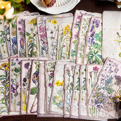 50pcs Vintage Floral Scrapbook Paper for Journaling DIY Crafts