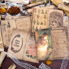 50pcs Palace Secrets Vintage Flowers Scrapbook Paper Kit for Junk Journaling
