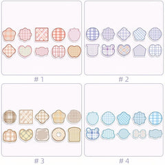 100 Sheets Cartoon Shaped Note Paper Lovely Plaid Stripes Memo Paper