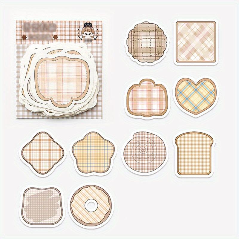 100 Sheets Cartoon Shaped Note Paper Lovely Plaid Stripes Memo Paper