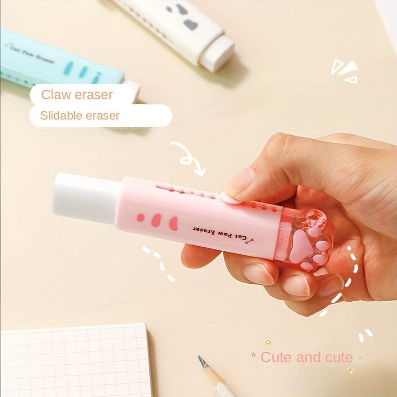 Cat Paw Eraser Girl Pencil Eraser Student Rubber Cartoon Pen Eraser
