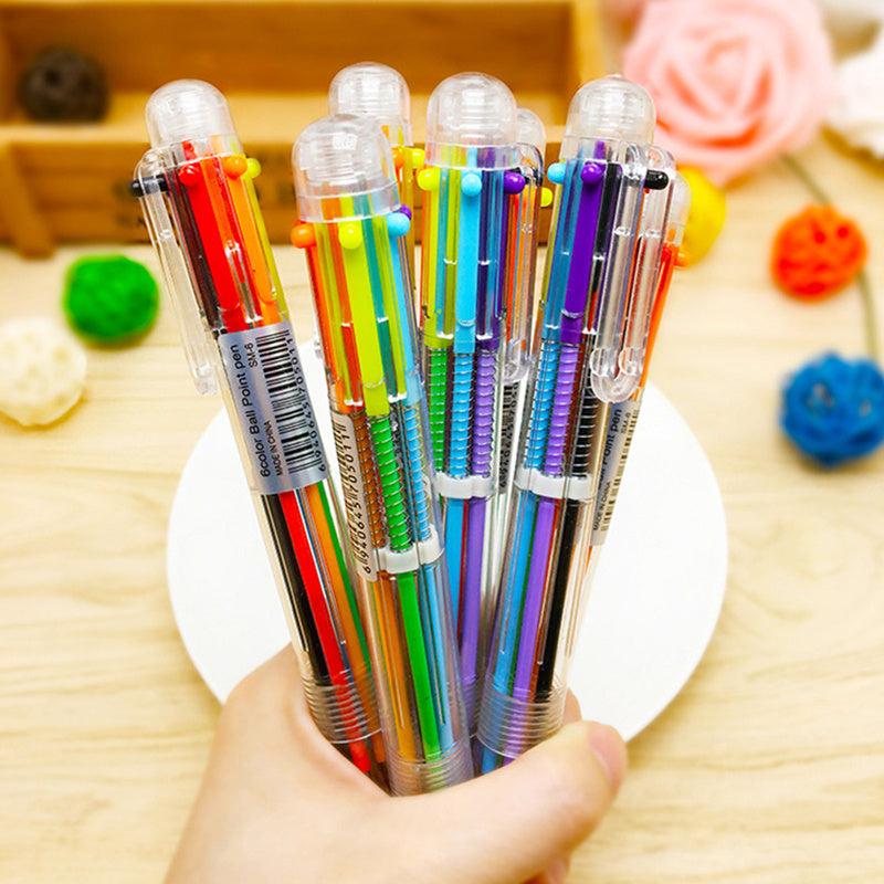 4pcs Vibrant Transparent Ballpoint Pens for Colorful Writing