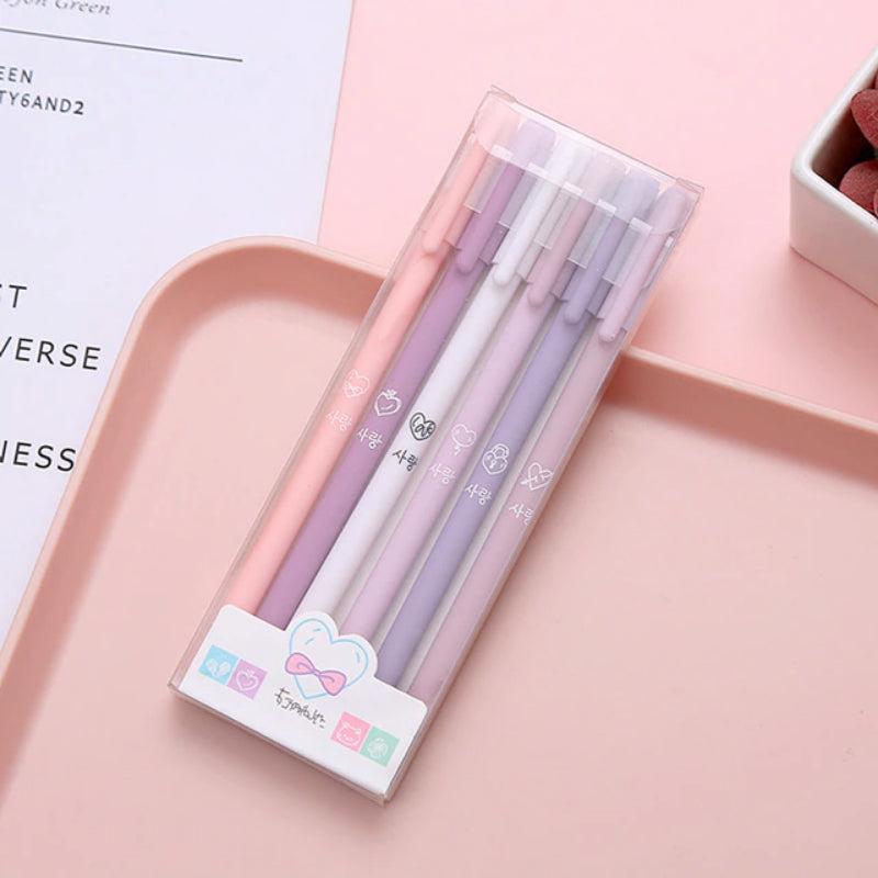 Gel Pens 6 Pack Quick Drying Stationery Pens 0.5mm Fine Point Smooth Writing