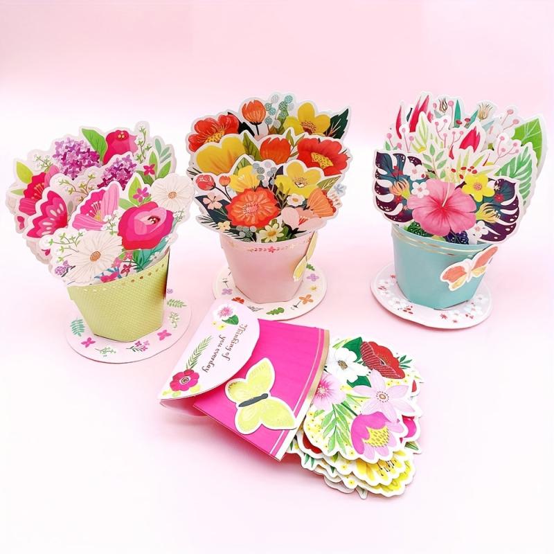 3D Bouquet Greeting Cards - Mother's Birthday Anniversary Gift
