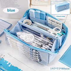Large Capacity Pencil Case Stationery Box Handheld Portable Office School Girls