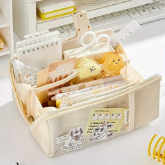Large Capacity Pencil Case Stationery Box Handheld Portable Office School Girls