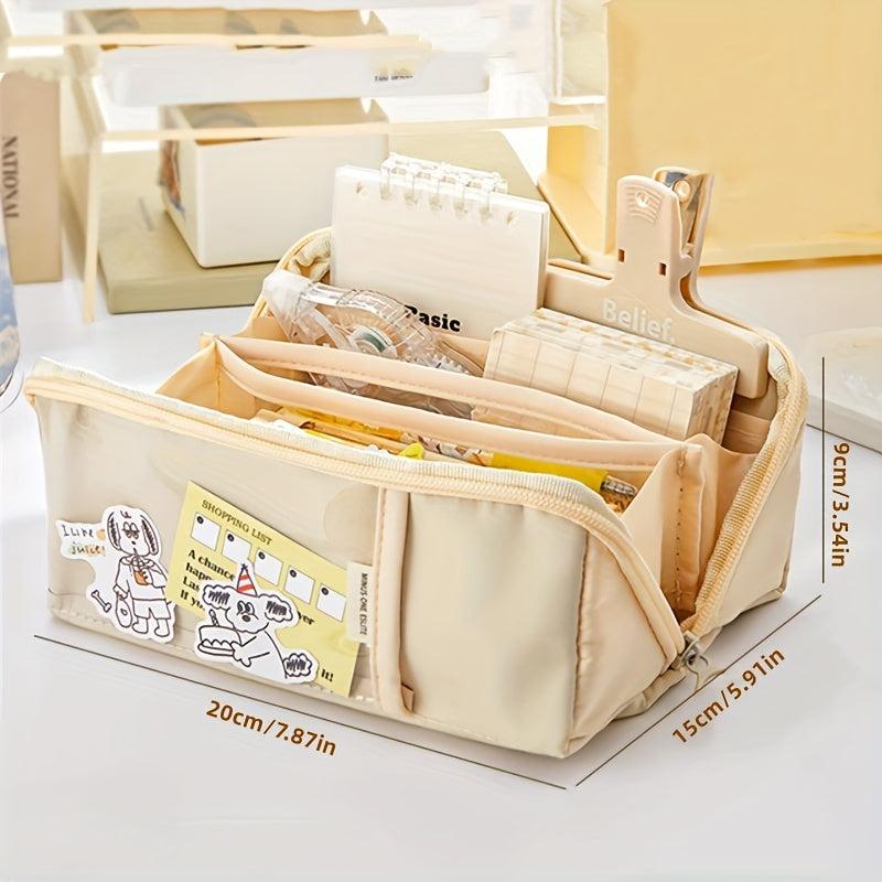 Large Capacity Pencil Case Stationery Box Handheld Portable Office School Girls