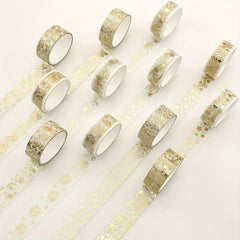Golden Plant Flower Washi Tape Set Foil Adhesive Sticker Scrapbooking Stationery