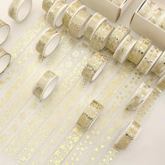 Golden Plant Flower Washi Tape Set Foil Adhesive Sticker Scrapbooking Stationery