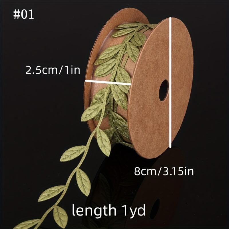 1yd Embossed Leaves Nonwoven Ribbon Lace Snowflake Christmas Leaf Decoration