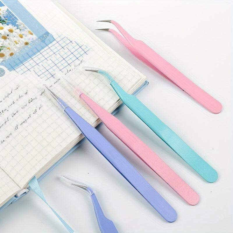 6pcs Colorful Scrapbook Tweezers Washi Tape Precision Tweezers