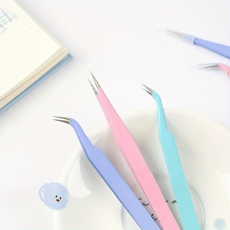 6pcs Colorful Scrapbook Tweezers Washi Tape Precision Tweezers