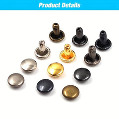 6x6mm Double Cap Rivets Stud Round Nail Rivet Leathercraft Accessories