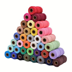 3mm X 109 Yards Colorful Twisted Rope Cotton Rope Macrame Yarn