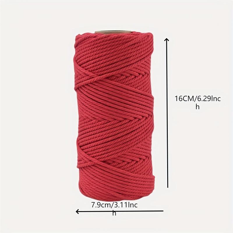 3mm X 109 Yards Colorful Twisted Rope Cotton Rope Macrame Yarn