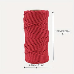 3mm X 109 Yards Colorful Twisted Rope Cotton Rope Macrame Yarn