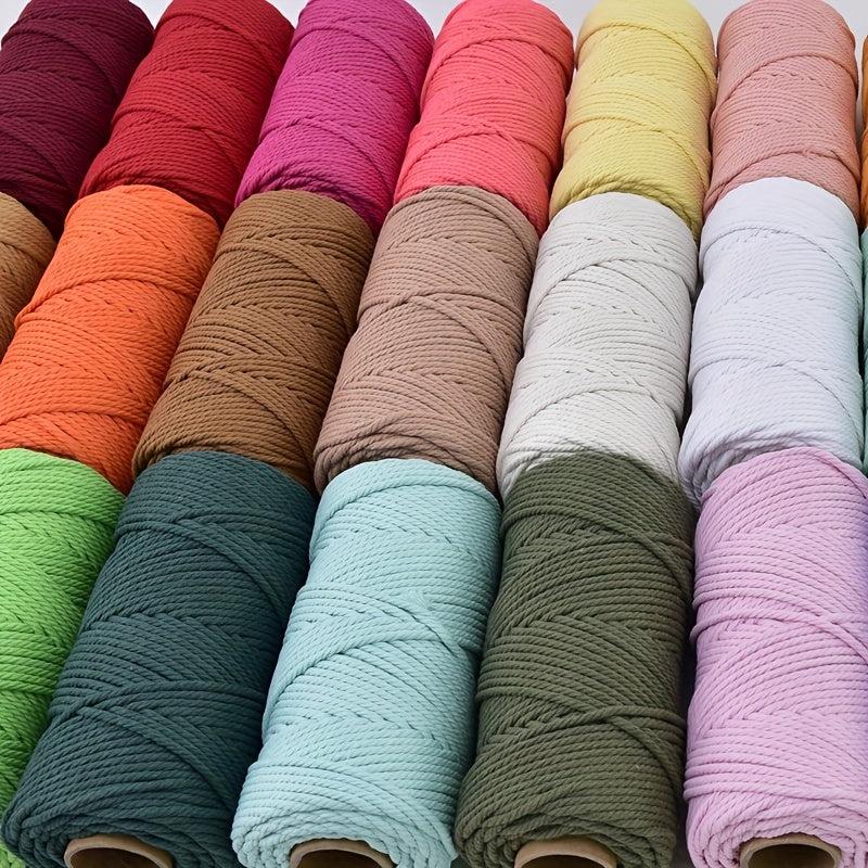 3mm X 109 Yards Colorful Twisted Rope Cotton Rope Macrame Yarn