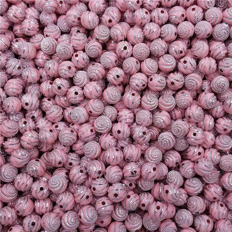 50Pcs 8mm Spiral Rhinestone Acrylic Beads for DIY Jewelry Making