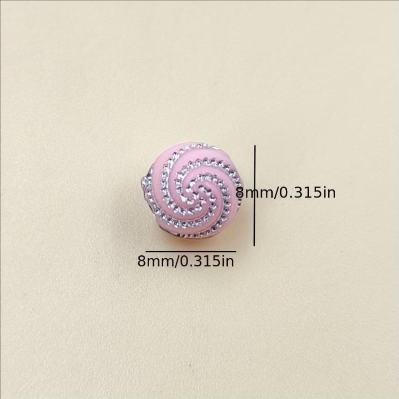 50Pcs 8mm Spiral Rhinestone Acrylic Beads for DIY Jewelry Making