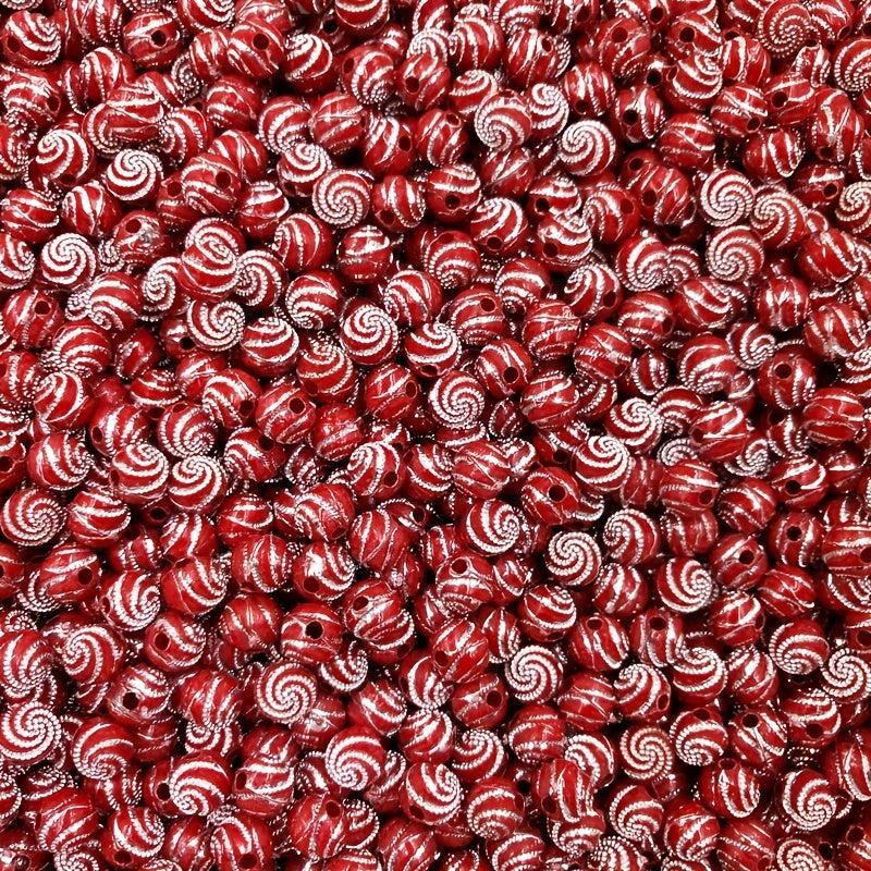 50Pcs 8mm Spiral Rhinestone Acrylic Beads for DIY Jewelry Making