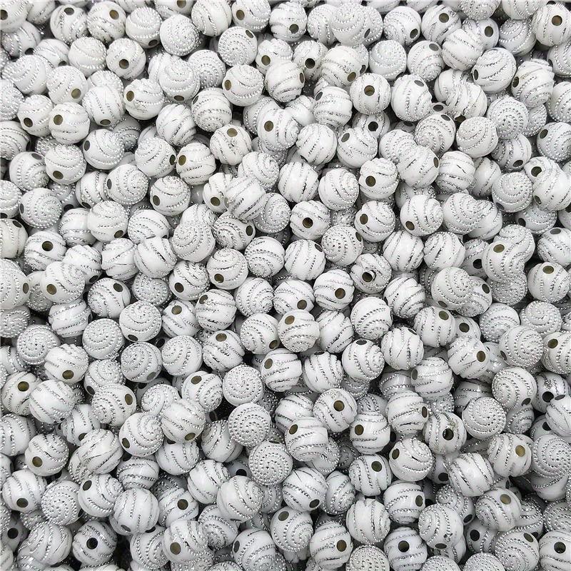 50Pcs 8mm Spiral Rhinestone Acrylic Beads for DIY Jewelry Making