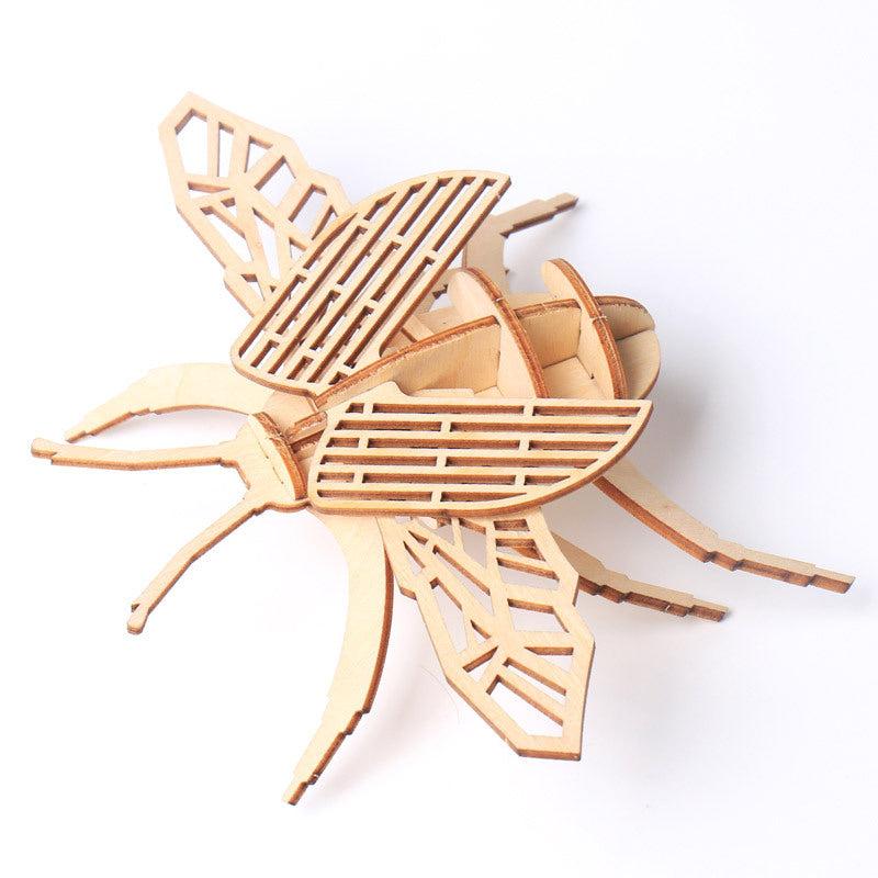 3D Wooden Insect Animal Puzzle DIY Toy Gift