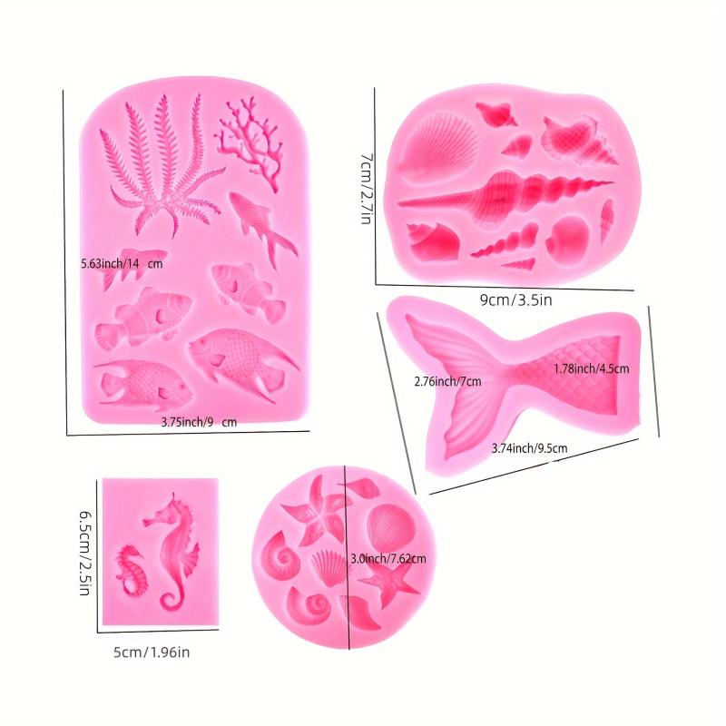 Marine Style Pendant Silicone Mold 6pcs Mermaid Tail Shape