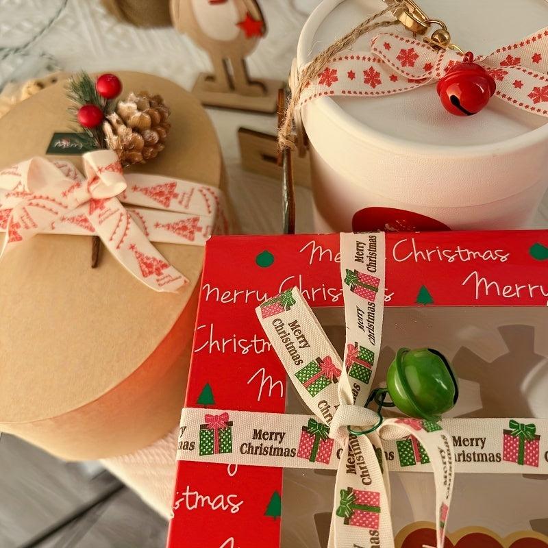 5Yards 10mm Christmas Cotton Ribbon For Sewing Fabric DIY Gift Wrapping