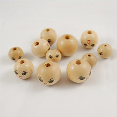 Smiling Face Wooden Beads for DIY Jewelry Making