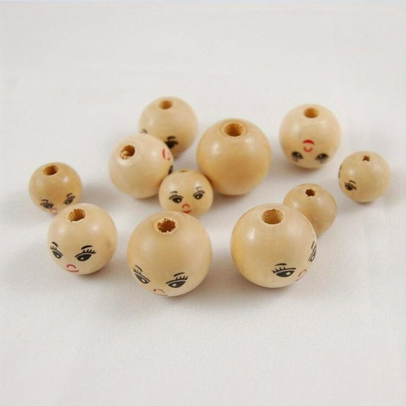 Smiling Face Wooden Beads for DIY Jewelry Making