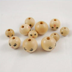 Smiling Face Wooden Beads for DIY Jewelry Making