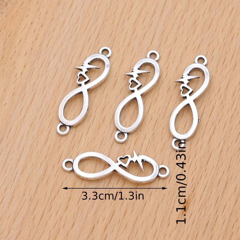 10Pcs Golden Plated Infinity Love Charm Pendant DIY Jewelry Making