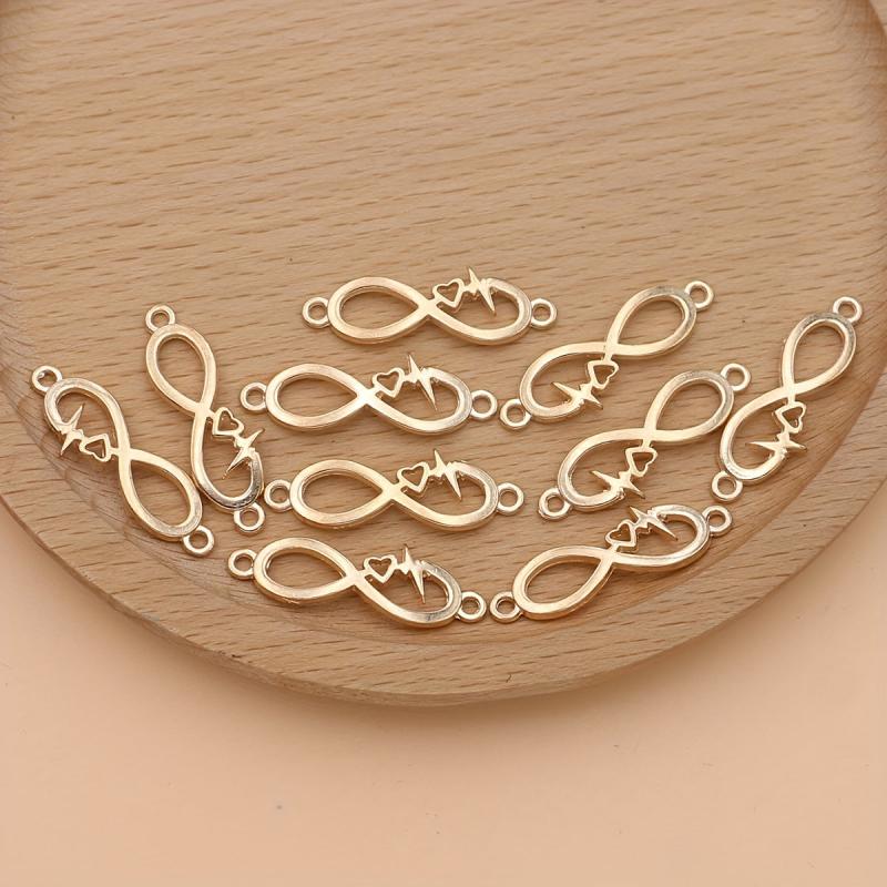 10Pcs Golden Plated Infinity Love Charm Pendant DIY Jewelry Making
