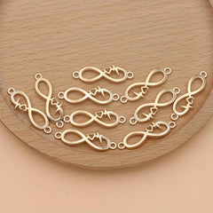 10Pcs Golden Plated Infinity Love Charm Pendant DIY Jewelry Making