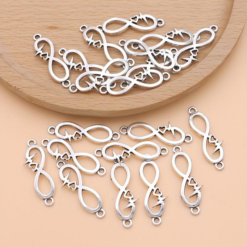 10Pcs Golden Plated Infinity Love Charm Pendant DIY Jewelry Making