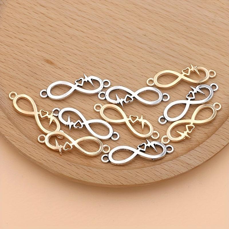 10Pcs Golden Plated Infinity Love Charm Pendant DIY Jewelry Making