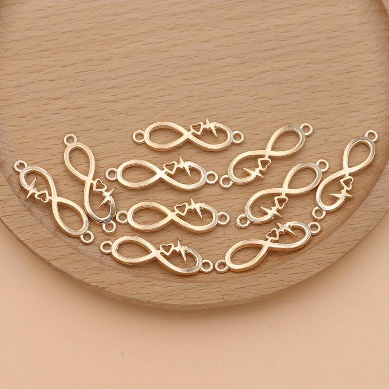 10Pcs Golden Plated Infinity Love Charm Pendant DIY Jewelry Making