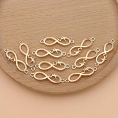 10Pcs Golden Plated Infinity Love Charm Pendant DIY Jewelry Making