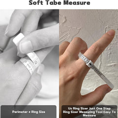 Ring Sizer Measuring Tool Finger Size Gauge Clear Jewelry Sizing 17 Rings Size