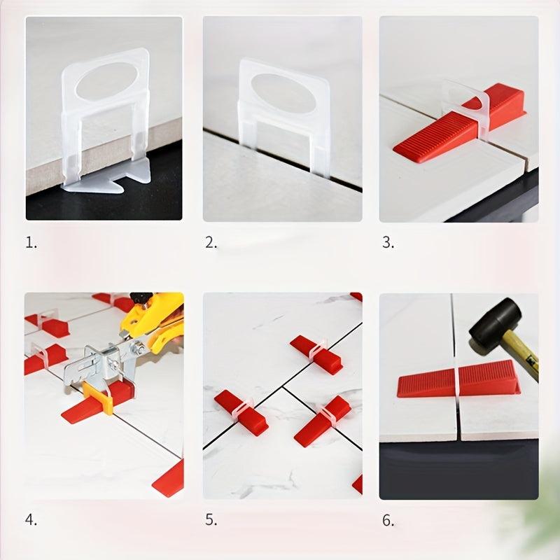 100pcs Tile Leveling System Pliers Spacers Clips & Wedges Toolkit