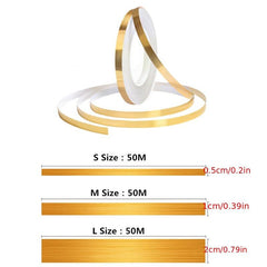 50m Golden Self Adhesive Tile Sticker Waterproof Wall Gap Sealing Tape Strip