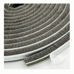 Gray Weather Stripping Brush for Sliding Windows Doors - Self Adhe
