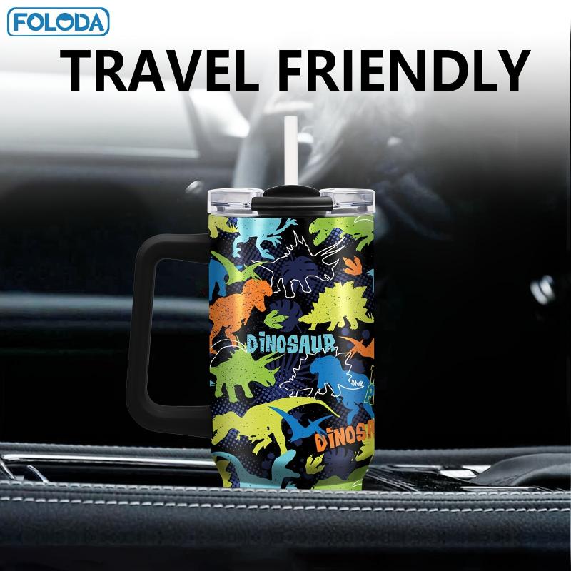 Personalized Dino Tumbler 40oz Insulated Travel Coffee Mug