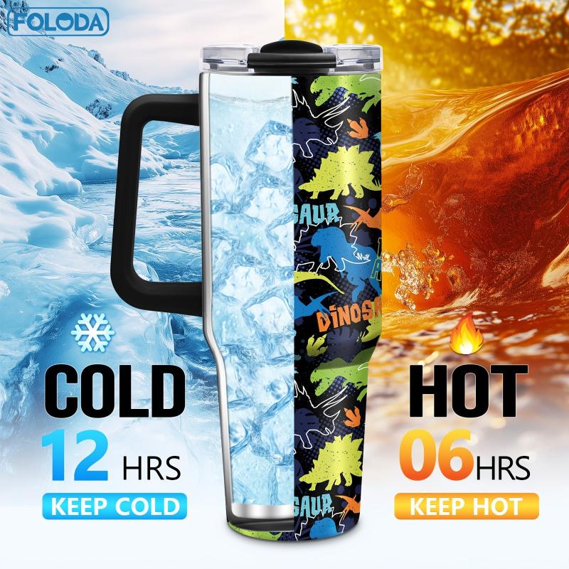 Personalized Dino Tumbler 40oz Insulated Travel Coffee Mug