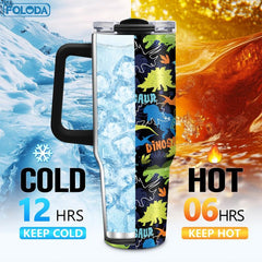 Personalized Dino Tumbler 40oz Insulated Travel Coffee Mug