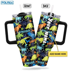 Personalized Dino Tumbler 40oz Insulated Travel Coffee Mug