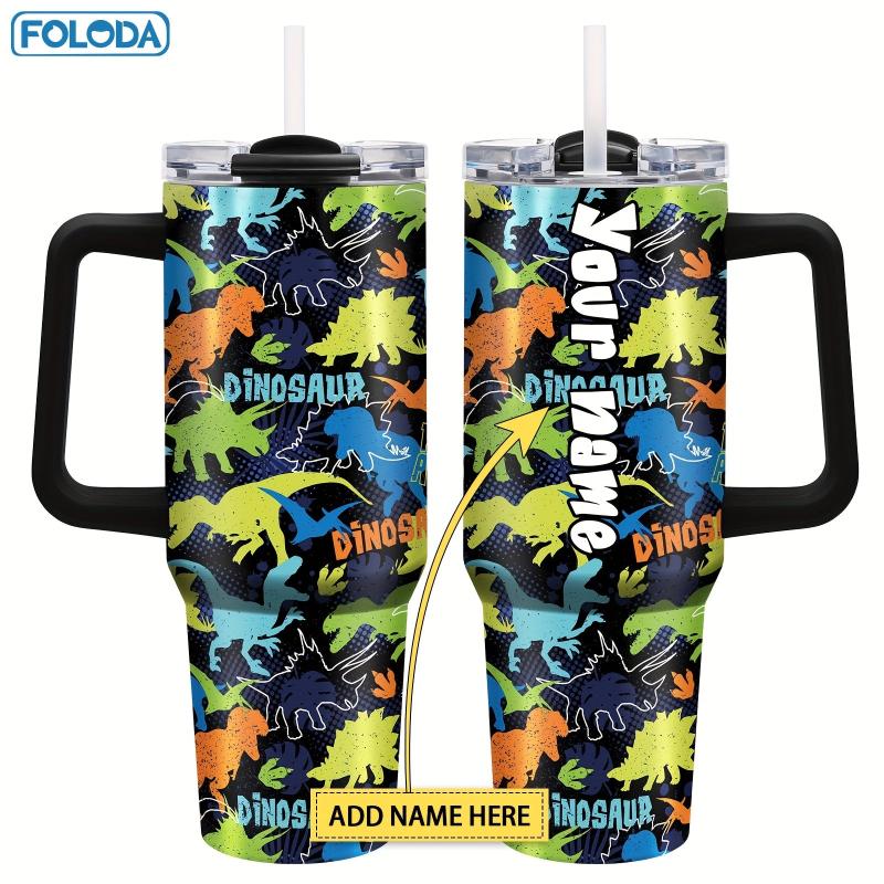 Personalized Dino Tumbler 40oz Insulated Travel Coffee Mug
