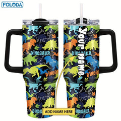 Personalized Dino Tumbler 40oz Insulated Travel Coffee Mug